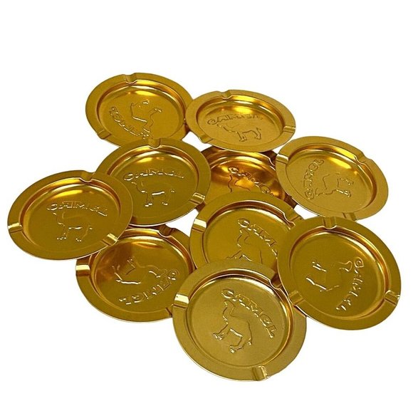 Camel Ash Tray 1990 Set of 10 Metal Vintage Nostalgia Smoking Bar Disposable NEW - Picture 3 of 11